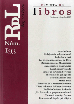 RDL REVISTA DE LIBROS Nº 191 JULIO-AGOSTO2017