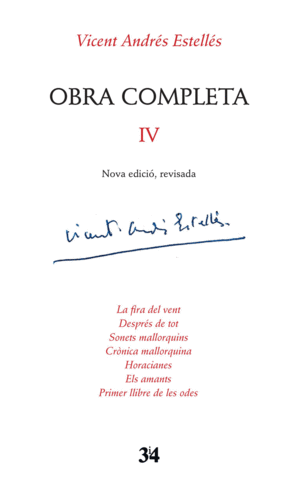 OBRA COMPLETA IV   VICENT ANDRÉS ESTELLÉS (NOVA ED