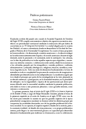 ESPAÑA Y EL CONTINENTE AMERICANO EN EL SIGLO XVIII