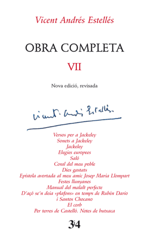OBRA COMPLETA VII  VICENT ANDRÉS ESTELLÉS (NOVA ED