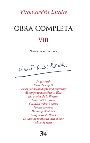 OBRA COMPLETA VIII VICENT ANDRES ESTELLÉS (NOVA ED