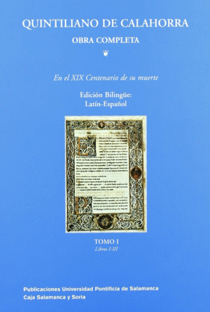 OBRA COMPLETA: PARTE PRIMERA LIBROS I-III (SOBRE LA FORMACION DEL ORADOR)