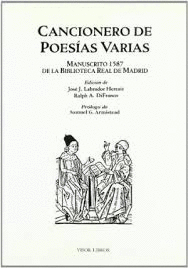 CANCIONERO DE POESIAS VARIAS MANUSCRITO 1587
