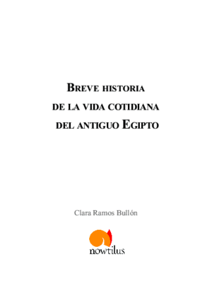 BREVE HISTORIA VIDA COTIDIANA DE EGIPTO